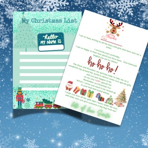 Weihnachtswunschliste und Brief von Santa Pack für Jungen - Printable Digital Download | Nikolaus Brief & Wunschliste | Sofort Download