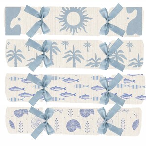 Cracker di Natale fai da te Sea & Tide - Bomboniere fai da te confezionate in piano / Tema oceano costiero / Decorazioni per la tavola natalizie ecologiche