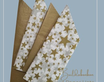 Handmade Gold & White Christmas Paper Crowns - Set of 6