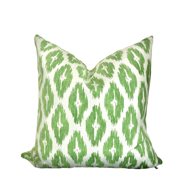 Spring Green Ikat Pillow Cover