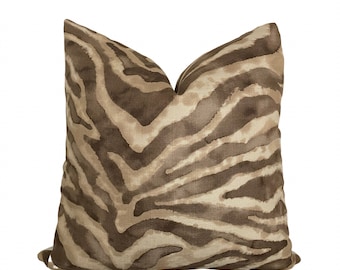 Brown Zebra Pillow Cover