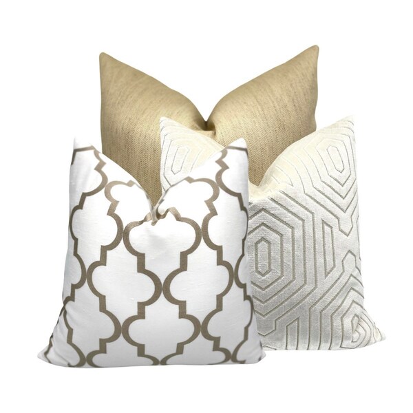 Cream Gold Pillow Etsy