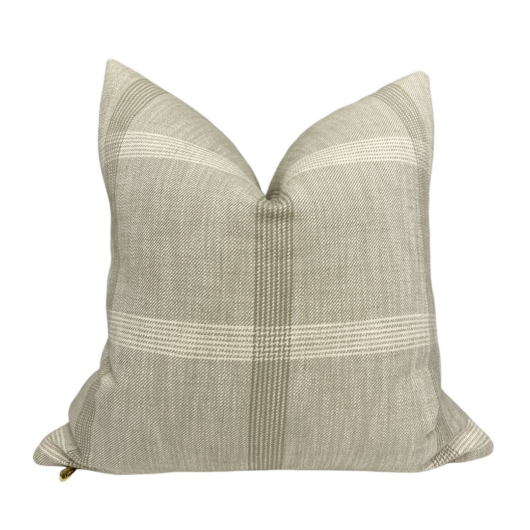 Nuetral Plaid Pillow Cover Modern Farm House Style Window Etsy