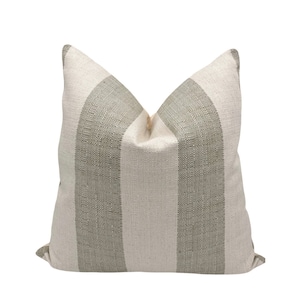 Green stripe tweed Pillow Cover | Boho green stripe pillows | bold green stripe covers | 24"x24" Euro Sham | 12"x23" Lumbar | Custom size |