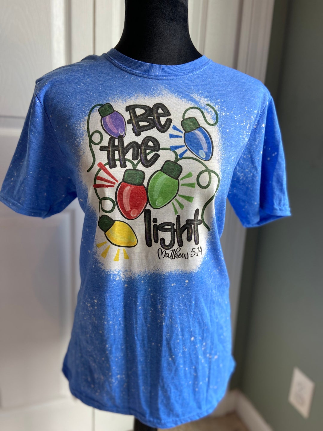 Be the Light Christmas Lights Sublimation Tee Merry Christmas - Etsy