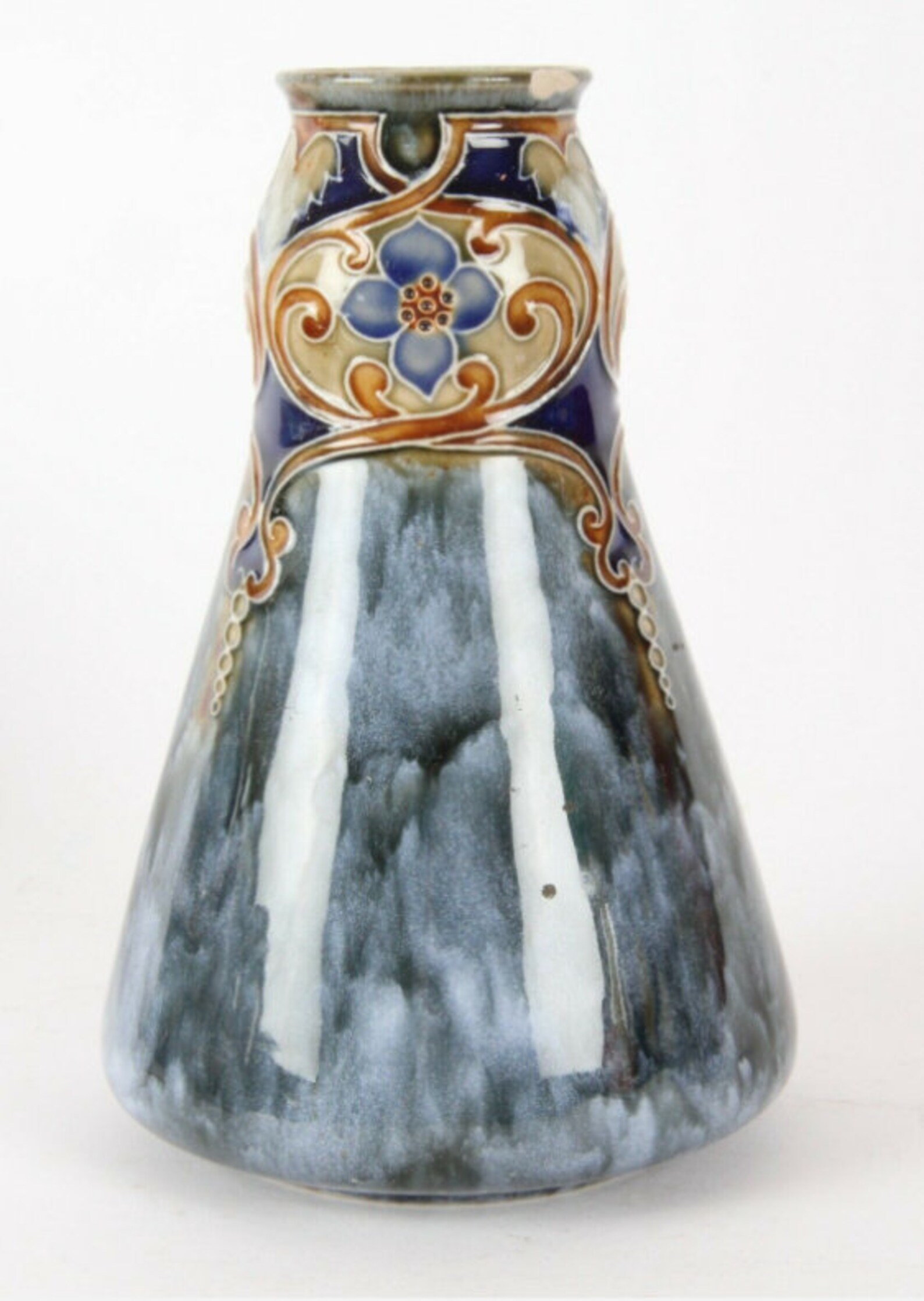 Royal Doulton Lambeth Art Nouveau Vase Signed Francis C Pope C1905