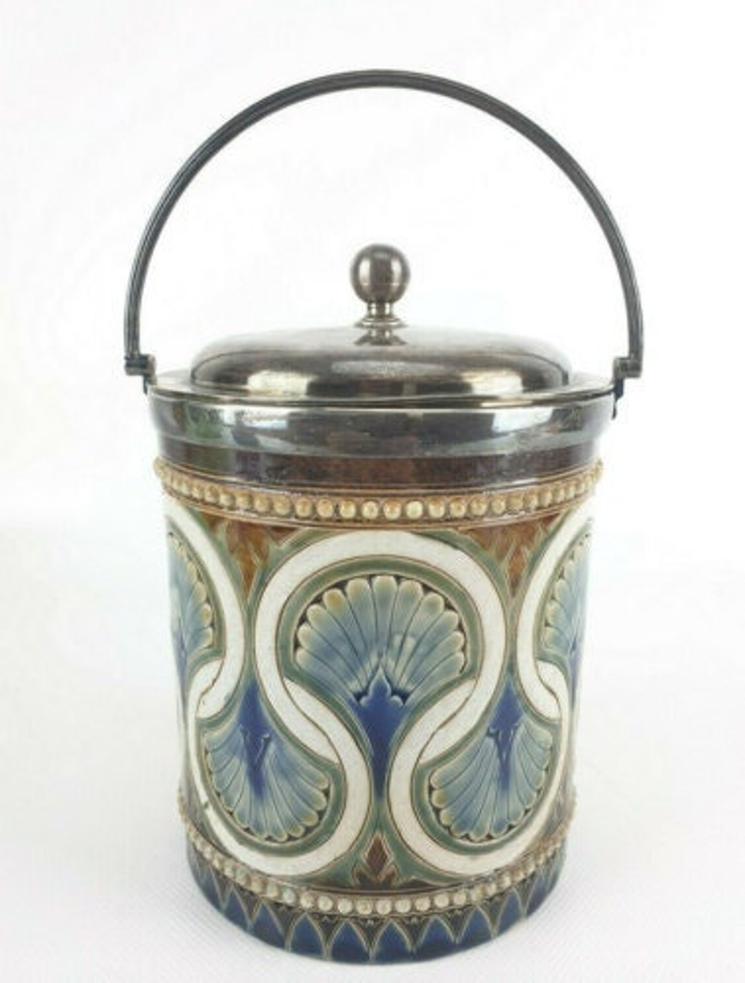 Jar Edith Royal Doulton Lambeth Aesthetic Movement Jar C1884 Signed Edith D ...