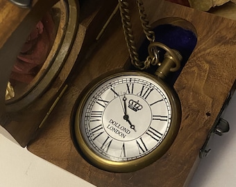 Custom Engraved Vintage Style Pocket Watch, Personalized Gift for Anniversary, Wedding, Birthday, Christmas