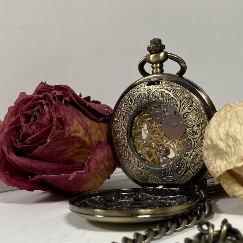 Vintage Style Pocket Watch, Engraved Pocket Watch, Personalized Pocket Watch, Anniversary, Birthday Gift, Wedding Gift, Mother's Day Gift image 3