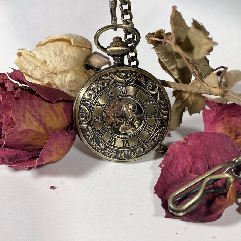 Vintage Style Pocket Watch, Engraved Pocket Watch, Personalized Pocket Watch, Anniversary, Birthday Gift, Wedding Gift, Mother's Day Gift image 1