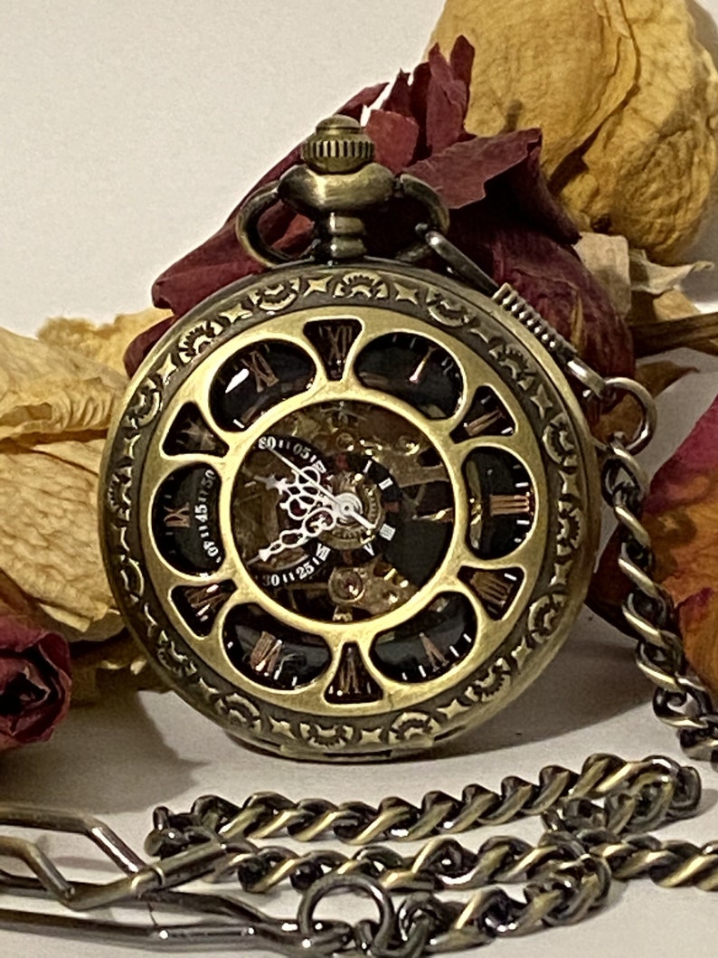 Vintage Style Pocket Watch Engraved Pocket Watch Personalized Pocket Watch Anniversary Wedding Gift Birthday Gift, Mother's Day Gift image 1