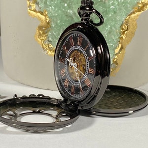 Vintage Style Pocket Watch, Engraved Pocket Watch, Customized Pocket Watch, Groomsman Gift, Wedding Gift, Gift for Father, Birthday Day image 2