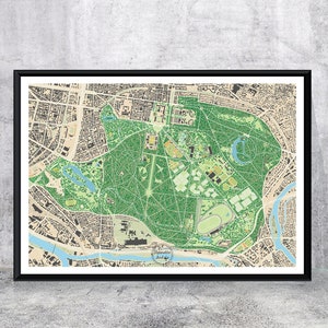 Plan Bois de Vincennes, Paris 12 | Affiche Paris | Poster Paris | Vincennes | Art digital | Illustration | Décoration