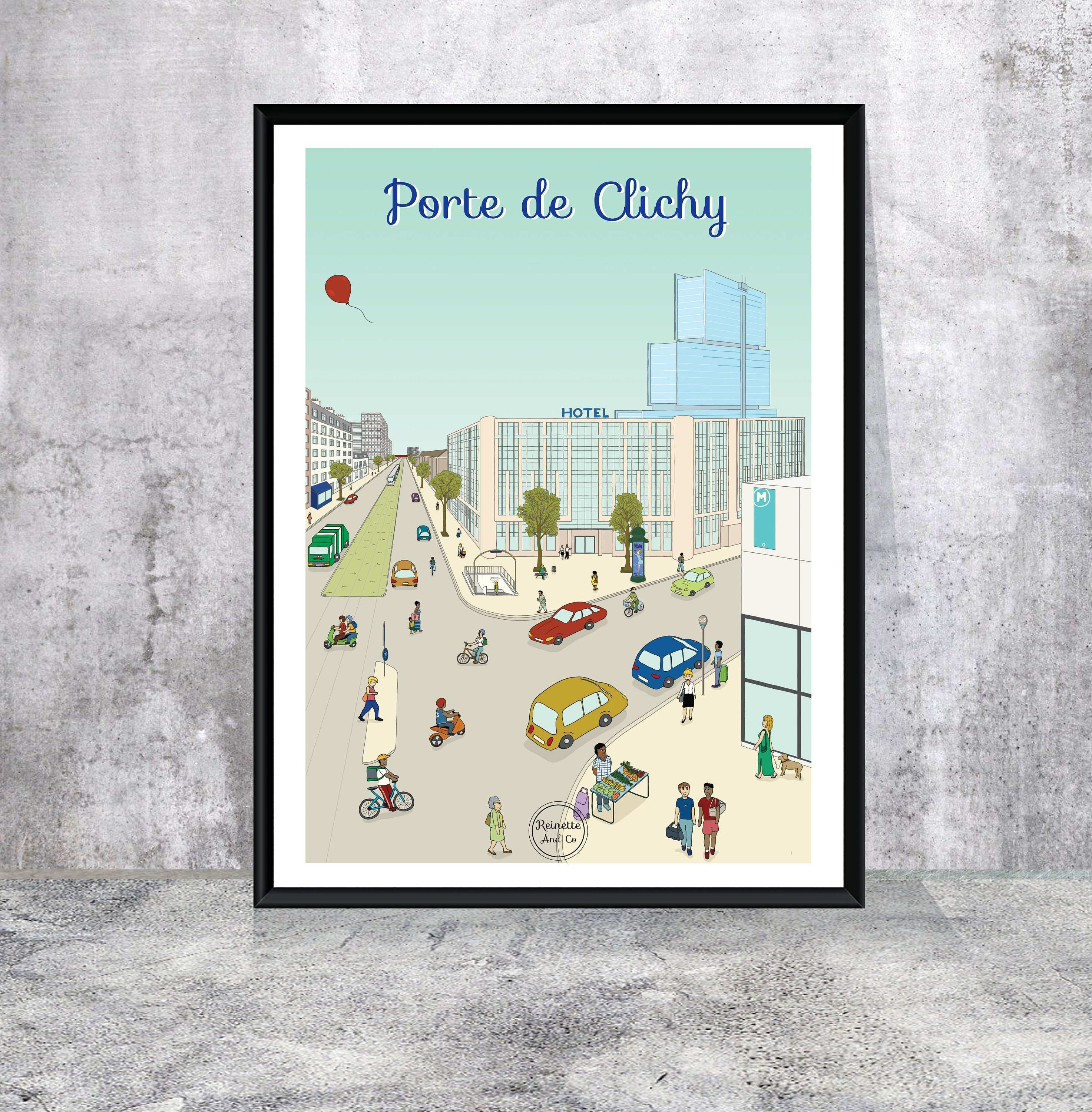 Affiche Porte de Clichy, Paris 17 | Affiche Poster Art Digital Illustration Décoration