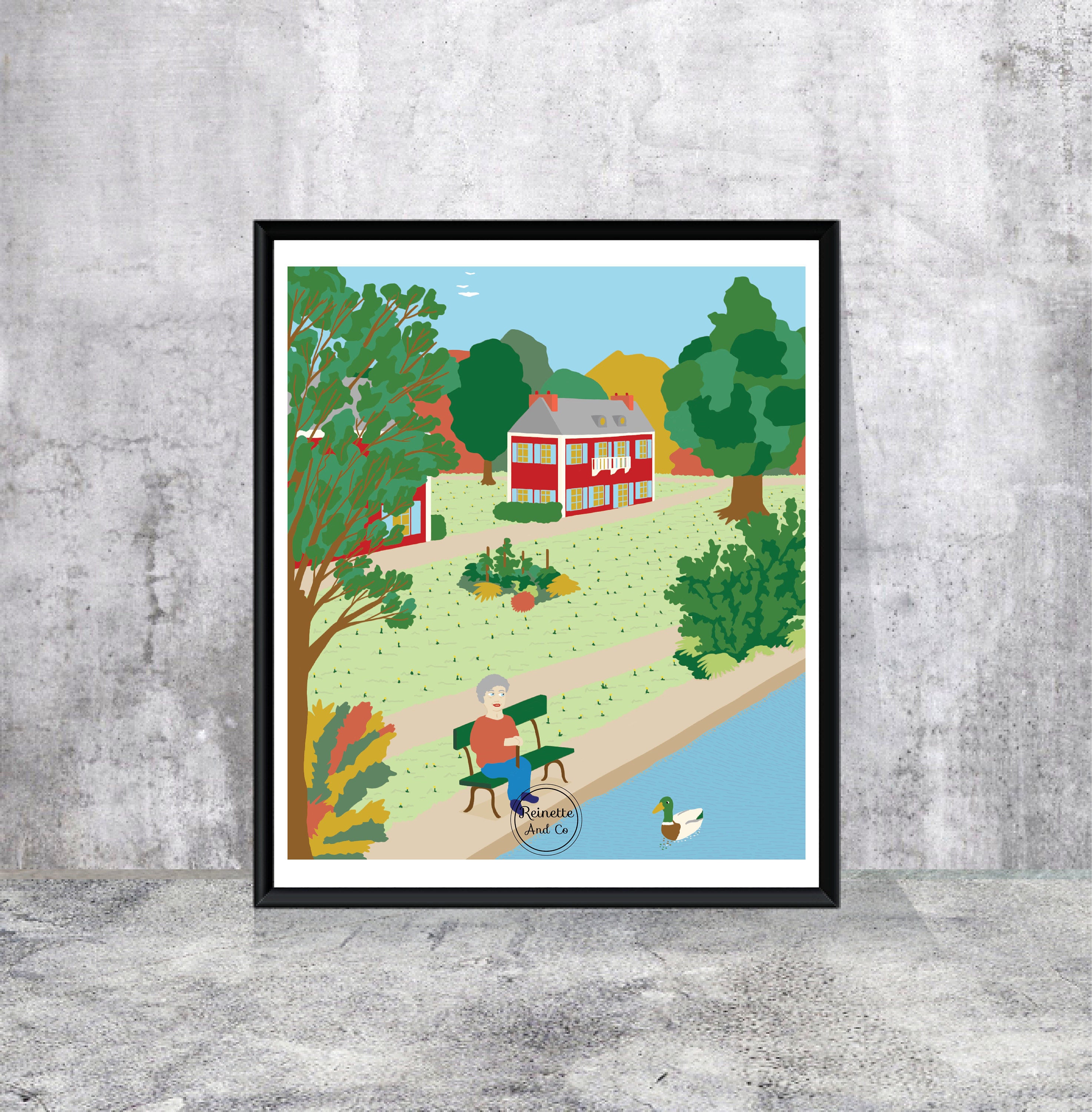 Affiche Bois de Vincennes | Lac Des Minimes Affiche Paris Poster Art Digital Illustration Décoration