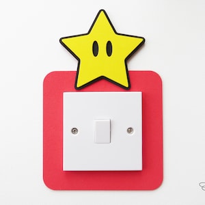 Super Mario Star Light Switch Surround | Gaming Games | Craft Foam | Nursery, Bedroom, Home Decor