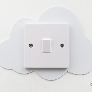 Large White Cloud Light Switch Surround | Craft Foam | Nursery, Bedroom, Playroom Home Decor