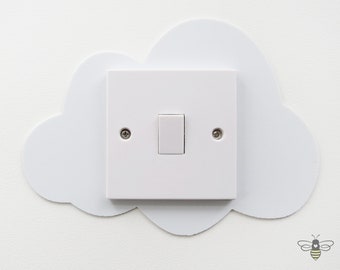 Large White Cloud Light Switch Surround | Craft Foam | Nursery, Bedroom, Playroom Home Decor