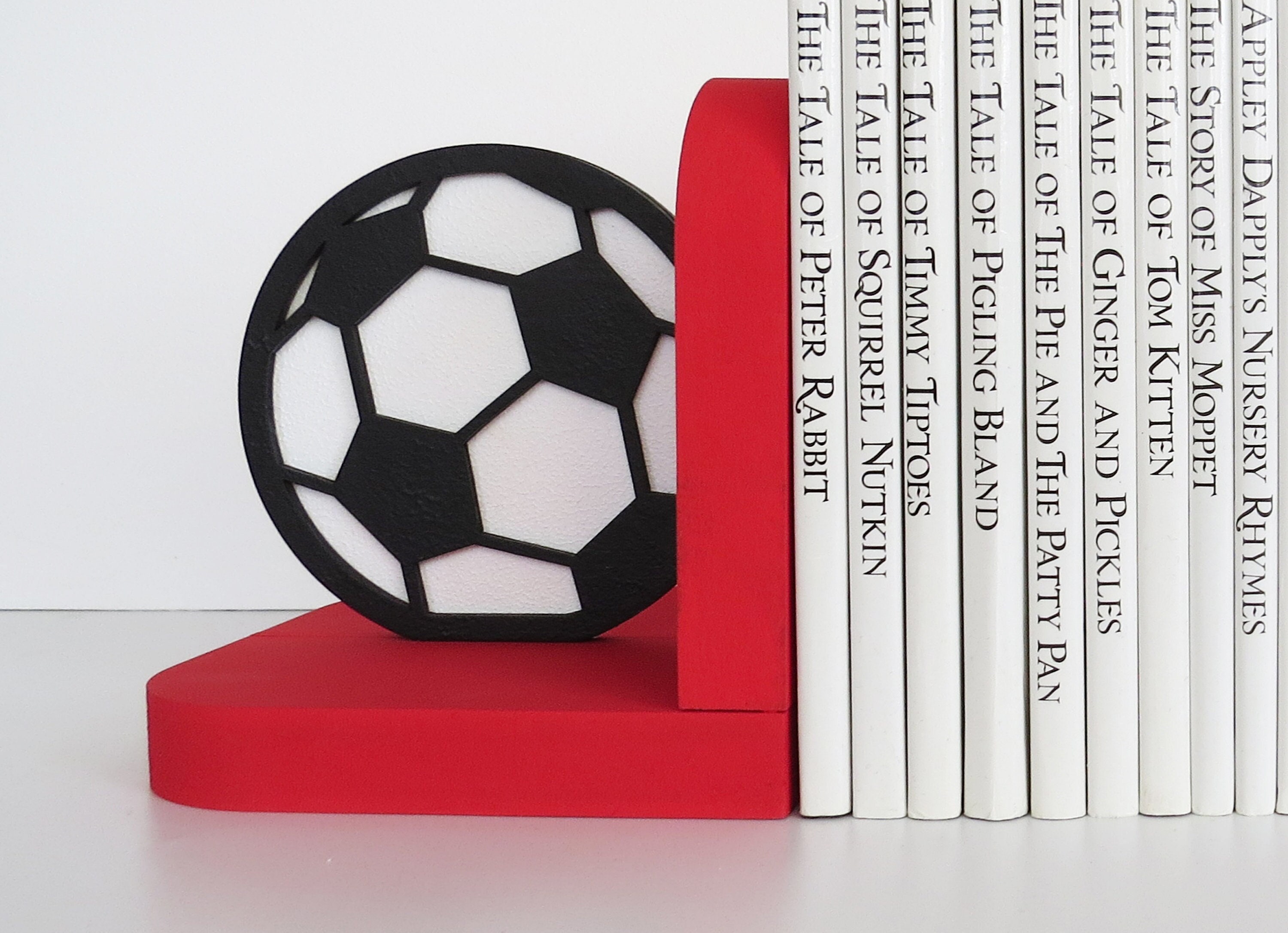 Football Wooden Bookends Pair Sports Reading Books Wooden Etsy
