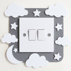 Moon Cloud Star Light Switch Surround | Craft Foam | Nursery, Bedroom, Home Decor, Playroom Decor