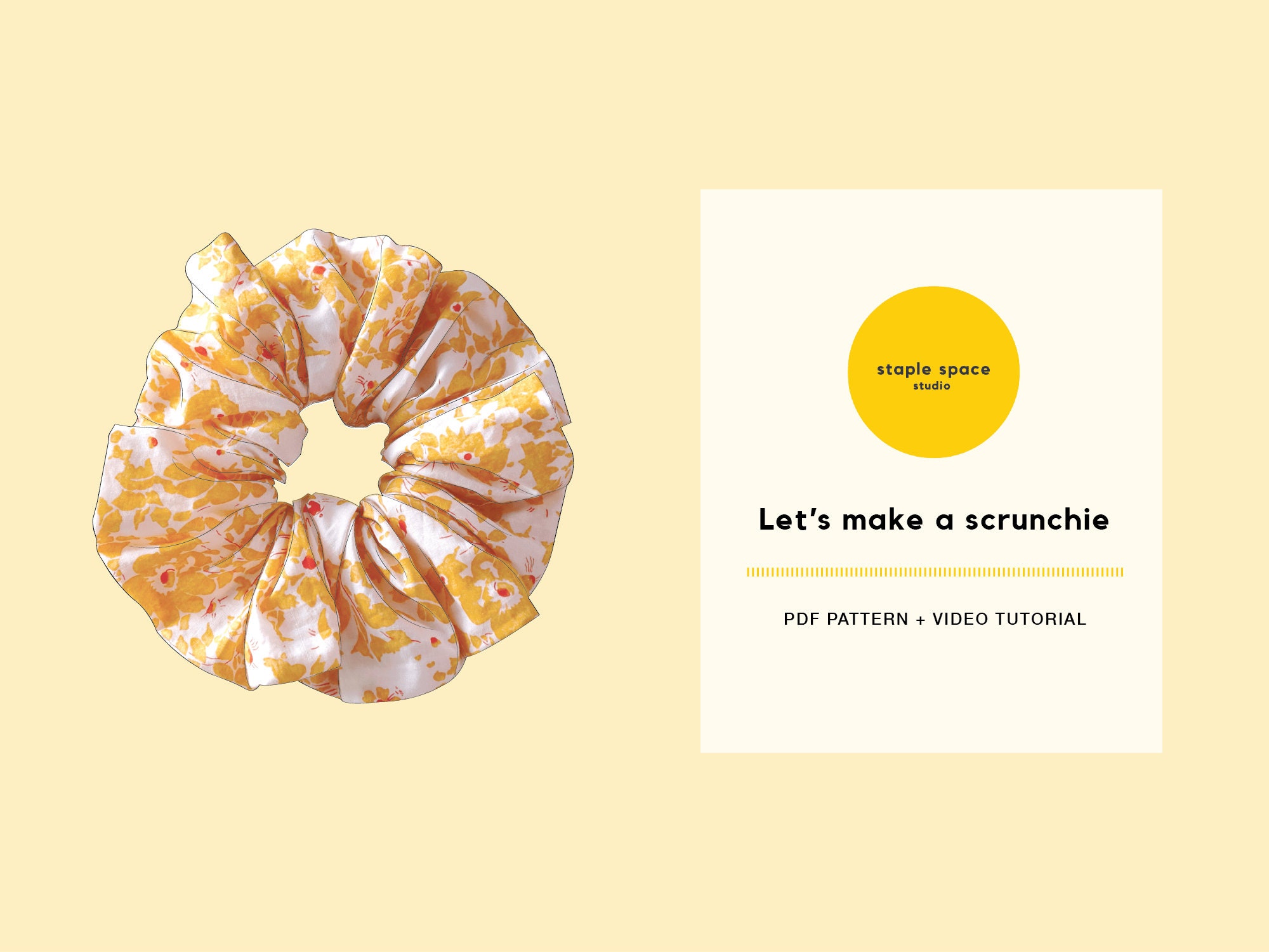 Fluffy Scrunchie Digital PDF Sewing Pattern | Easy Step-by-step ...