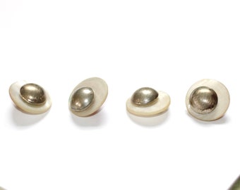 Antique Pearl Pin Shank Buttons - Set of Four 18mm
