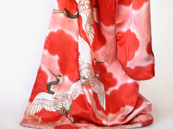 Fine Japanese Silk Uchikake Furisode Vintage Wedd… - image 9