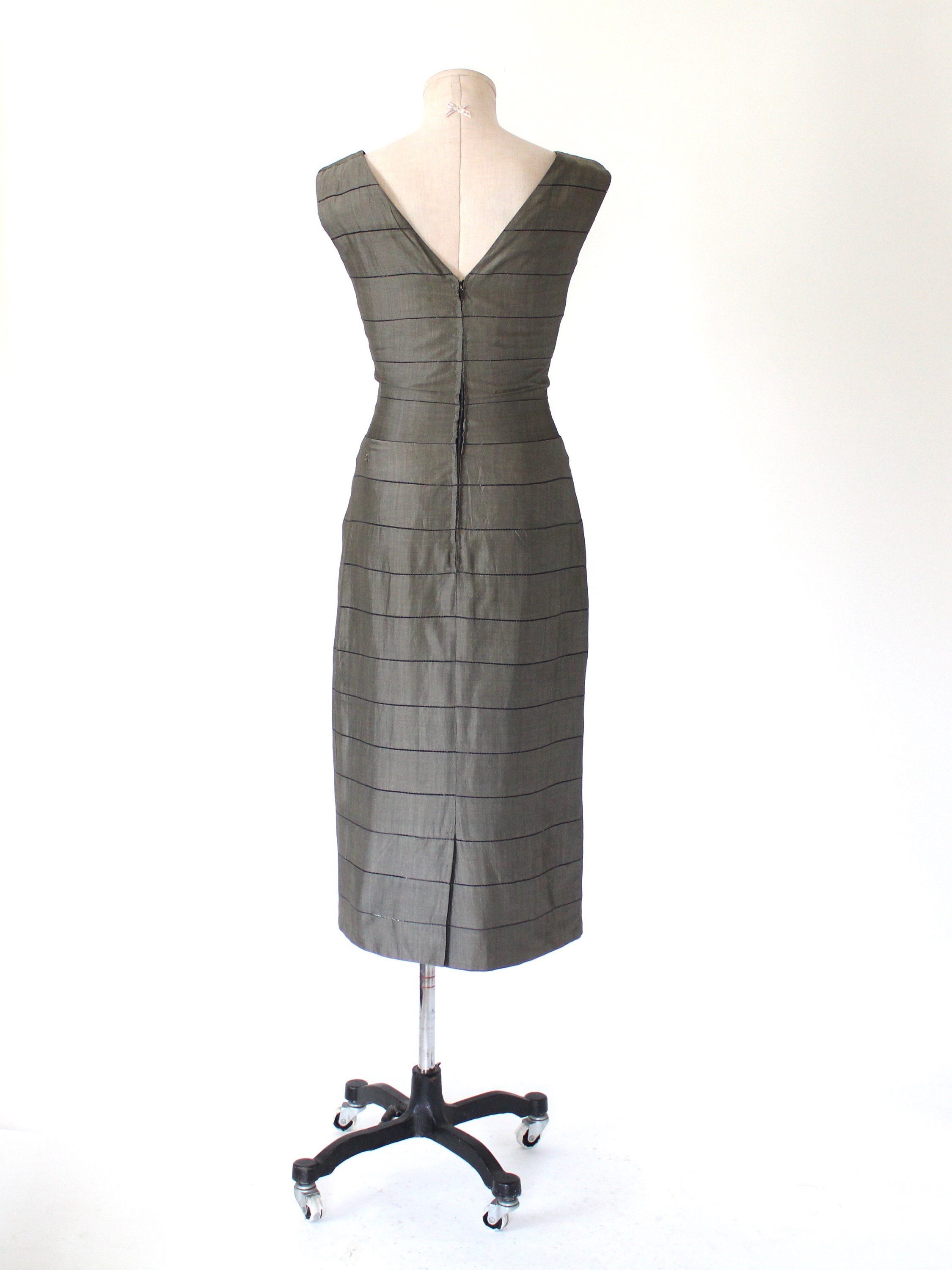 1950s Irene Sargent Silk Panel Pencil Dress With Drop Stitch - Etsy