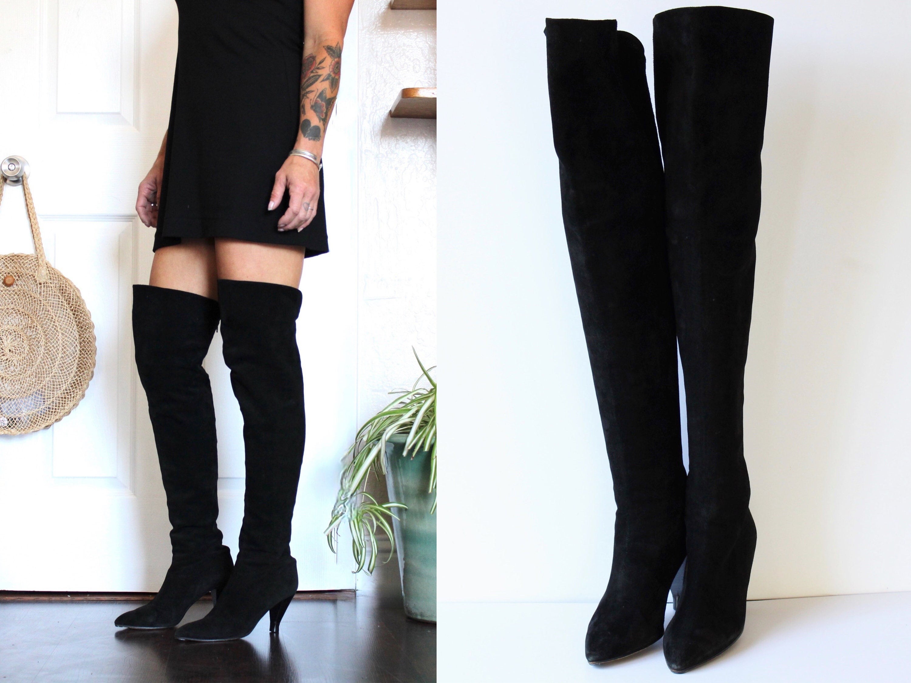 Maud Frizon Thigh High Suede Boots 