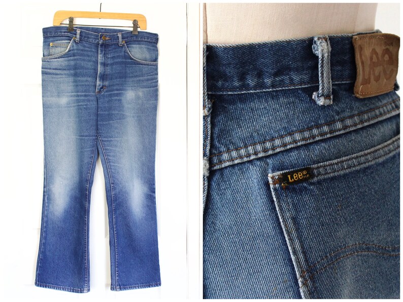 35” x 29.5” Vintage Lee Black Tab Jeans 100% Cotton Denim shops Made in USA - Early 1980s Perfectly Faded Jeans