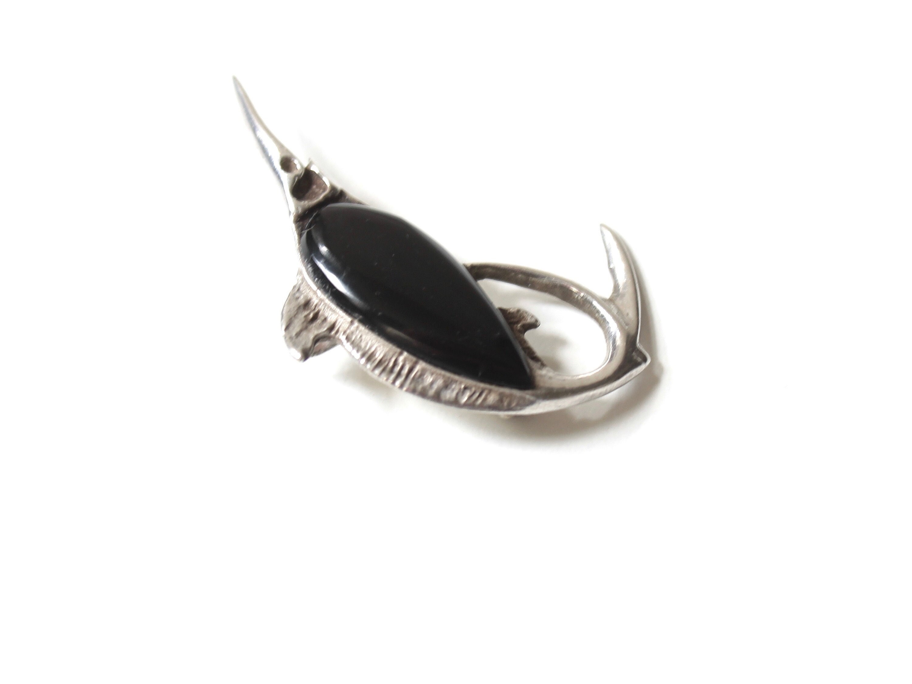 Belle Broche Vintage écossaise En Argent Sterling 925 Avec Cabochon D'ambre Doré