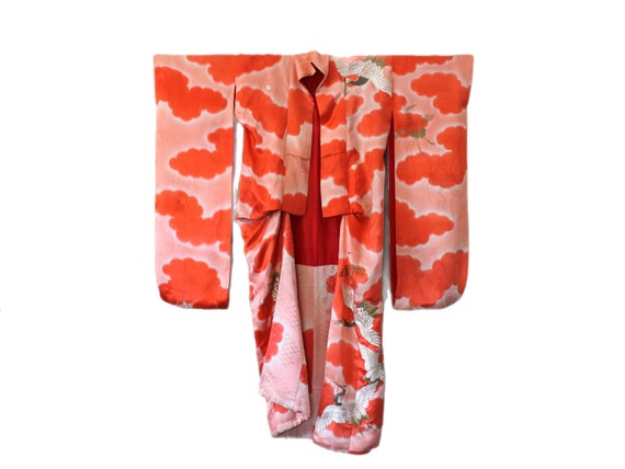 Fine Japanese Silk Uchikake Furisode Vintage Wedd… - image 7