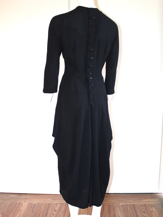 1940s Rayon Crepe Dolman Sleeve Mid Length Dress … - image 3