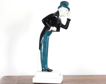 1968  I.W. Harper  “Bowling Man” Vintage Collectible Ceramic Decanter Made in Portugal