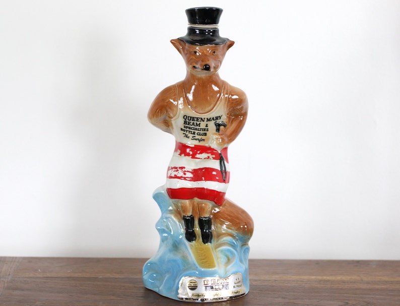 Jim Beam surfer fox vintage decanter