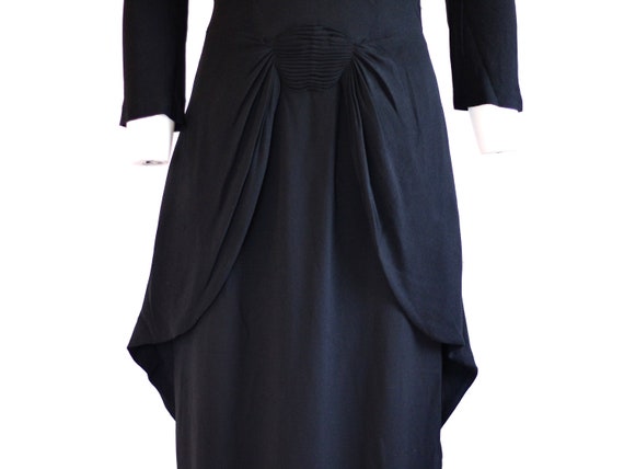 1940s Rayon Crepe Dolman Sleeve Mid Length Dress … - image 7