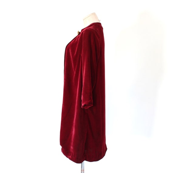 1930s Raspberry Silk Velvet Draped Coat - Scheibl… - image 9