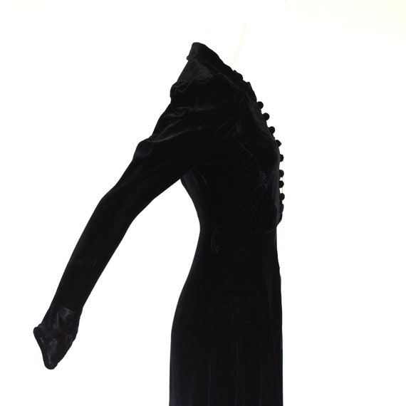 1930s Silk Velvet Bias Cut High-Low Vintage Dress… - image 8