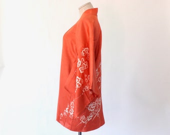 Vintage Fine Silk Japanese Kimono Robe - Traditional Yuzen Dye Spring Flowers