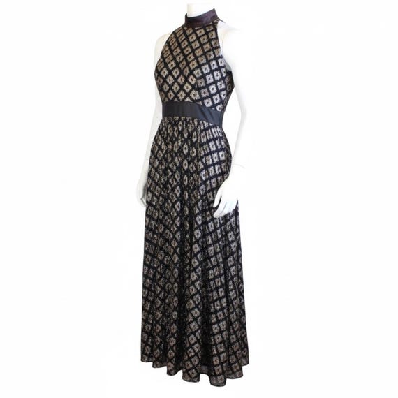 1960s Metallic Gold and Black Silk Chiffon Full Skirt Vintage Formal Maxi  Dress - Etsy
