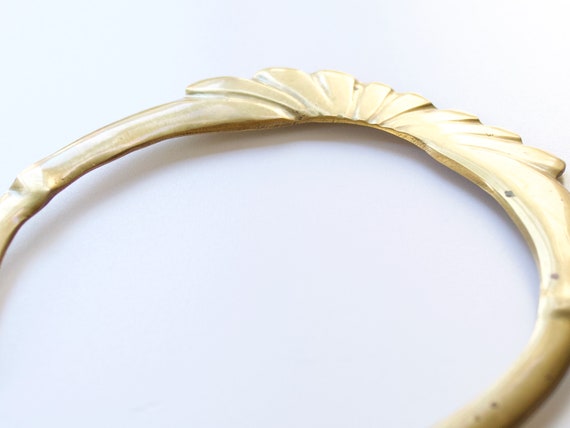 Art Deco 1920s 1930s Cast Brass Cuff Necklace - S… - image 5