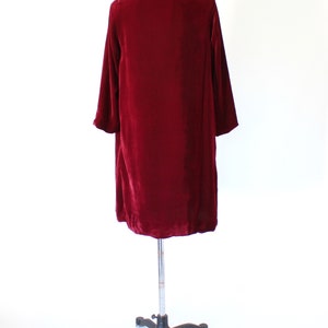 1930s Raspberry Silk Velvet Draped Coat Scheibler Made in West Germany Small image 3