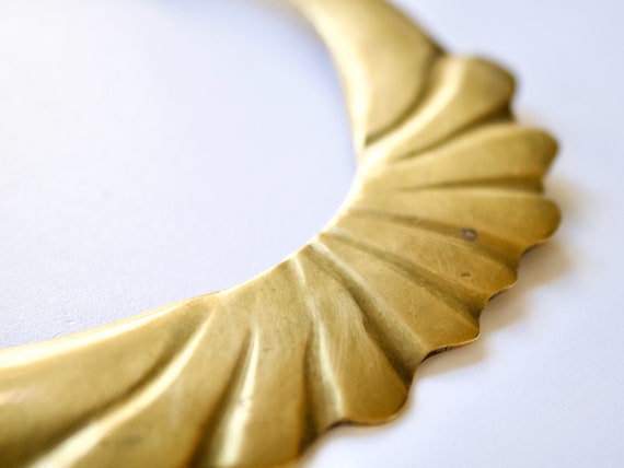 Art Deco 1920s 1930s Cast Brass Cuff Necklace - S… - image 7