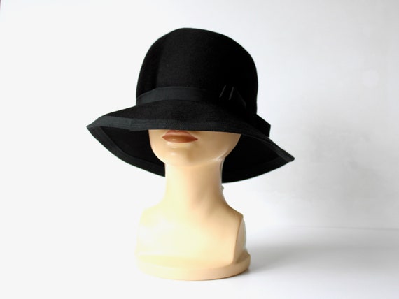 1950s Henry Pollak Felted Wool Wide Brim Hat - 50… - image 5