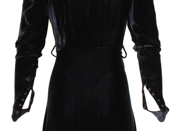 1930s Silk Velvet Bias Cut High-Low Vintage Dress… - image 9