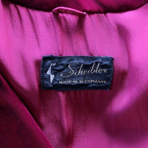 1930s Raspberry Silk Velvet Draped Coat Scheibler Made in West Germany Small image 10
