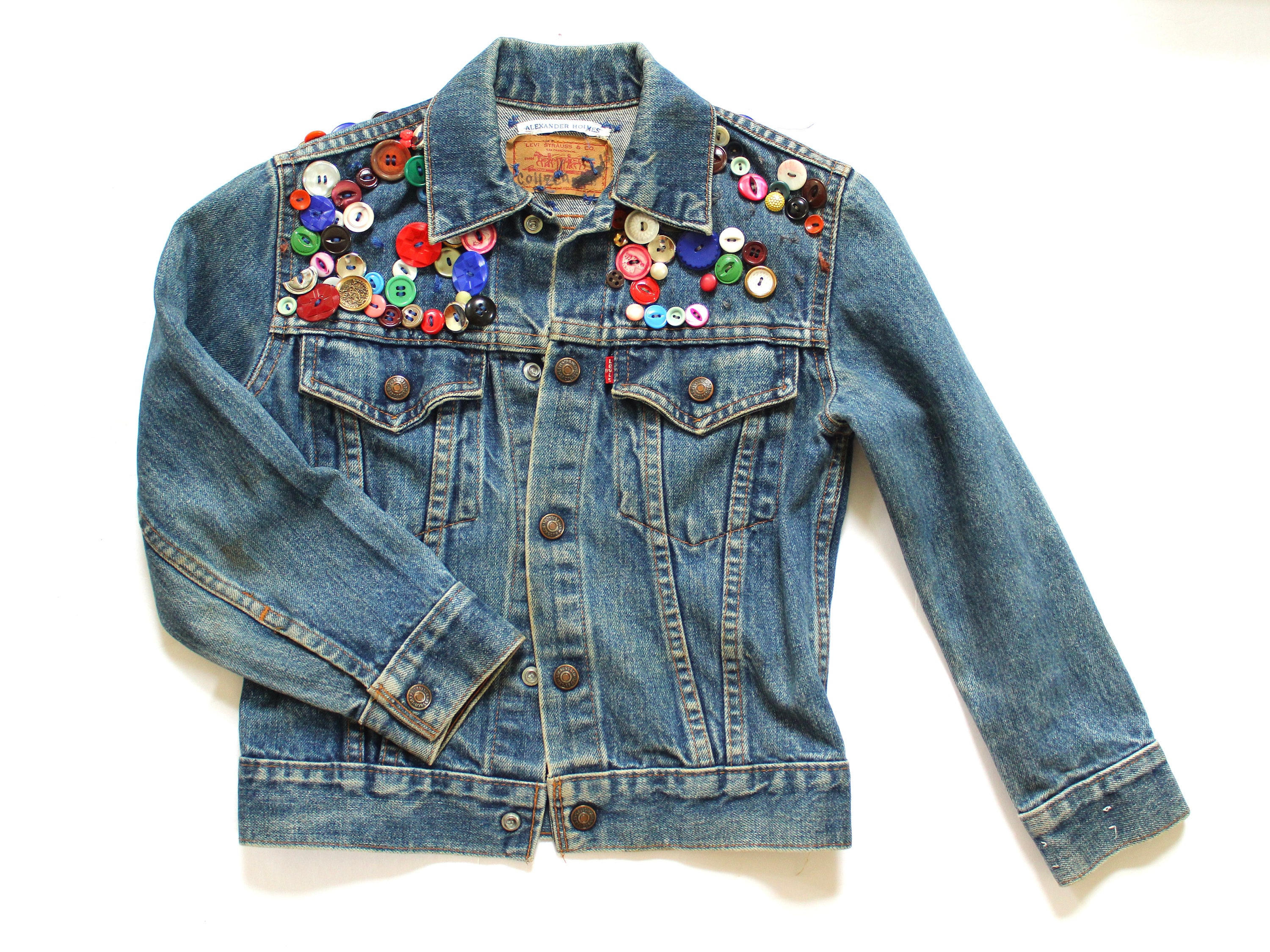 50s 復刻 Ted Company ma-1 ヴィンテージ y2k 短丈 希少 1972 - 1984 Vintage Kids Levi's Trucker Jean Jacket - Button