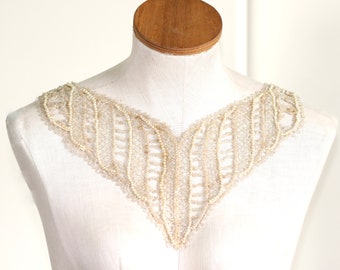 Antique Edwardian Hand Beaded Collar - Early 1900’s Bodice Embellishment