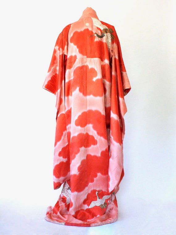 Fine Japanese Silk Uchikake Furisode Vintage Wedd… - image 4