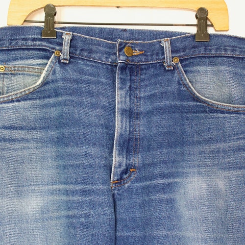 35” x 29.5” Vintage Lee Black Tab Jeans 100% Cotton Denim shops Made in USA - Early 1980s Perfectly Faded Jeans